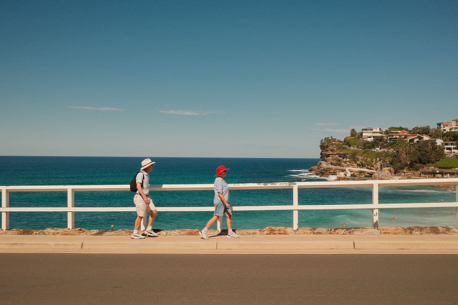 Couple walking a Sydney coastal path, SMSF retirement lifestyle
